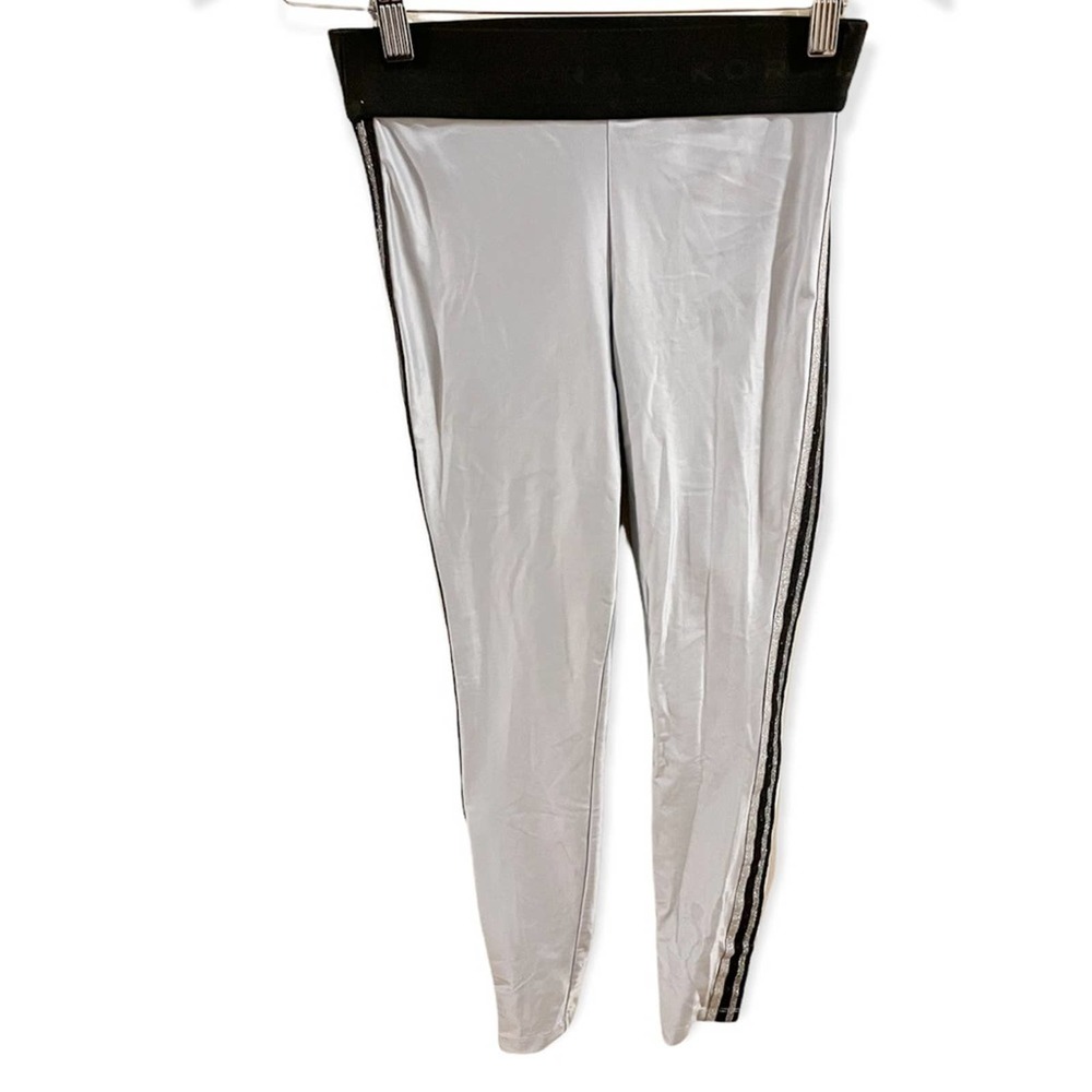 Koral Synthetic Rhys Mid Rise Energy Legging Meteorite Gray with Stripes Size S